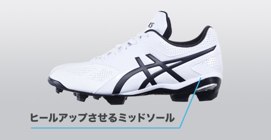 ヒールアップさせるミッドソール