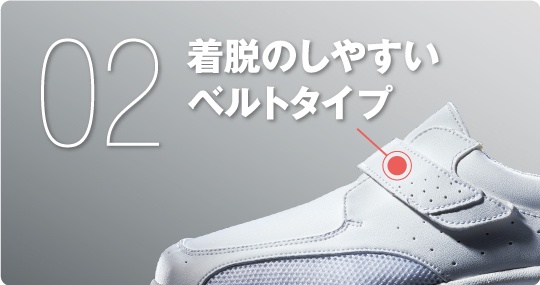 着脱のしやすいベルトタイプ