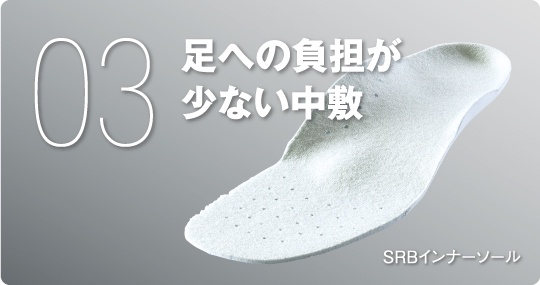 足への負担が少ない中敷