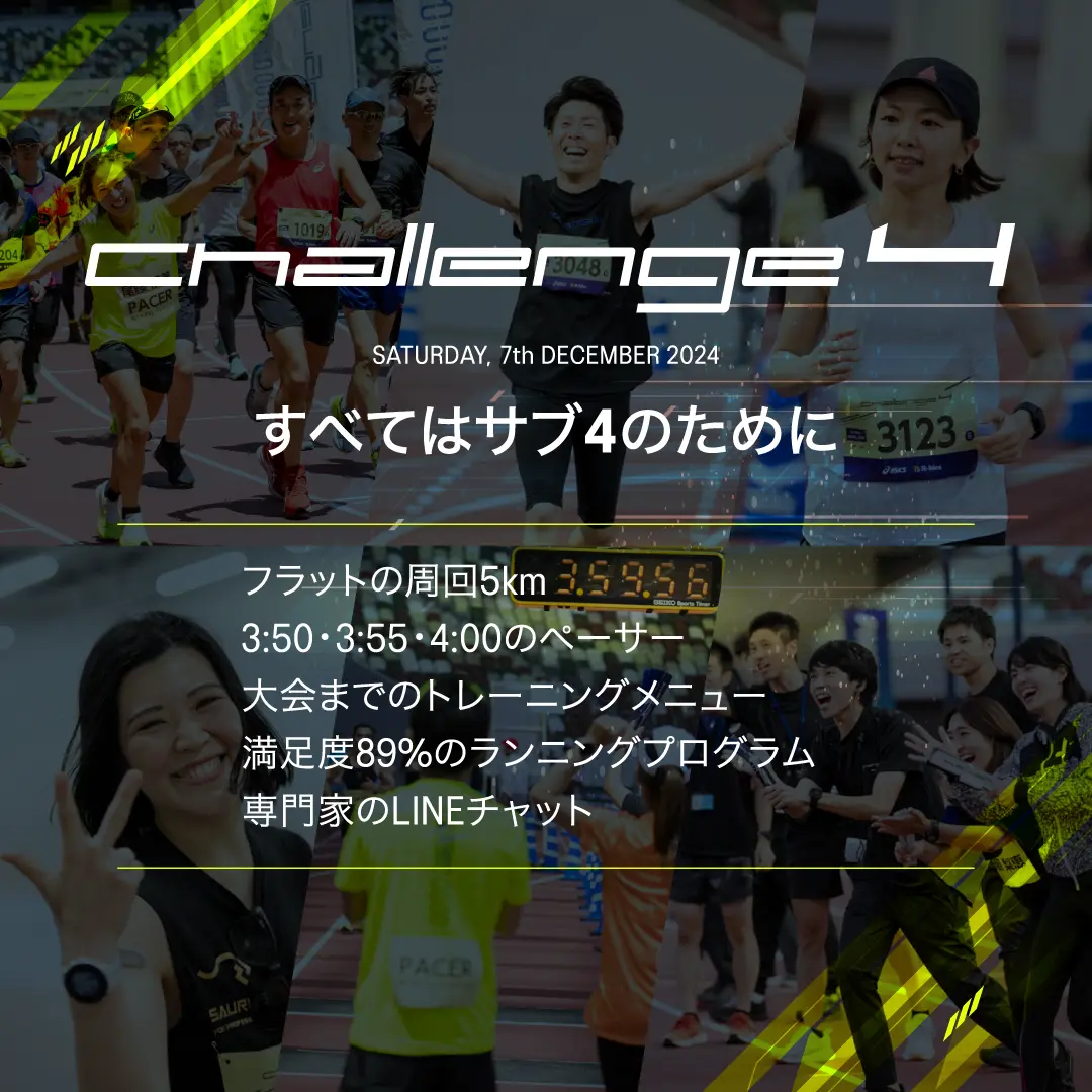 Challenge 4 すべてはサブ4のために HERO BANNER