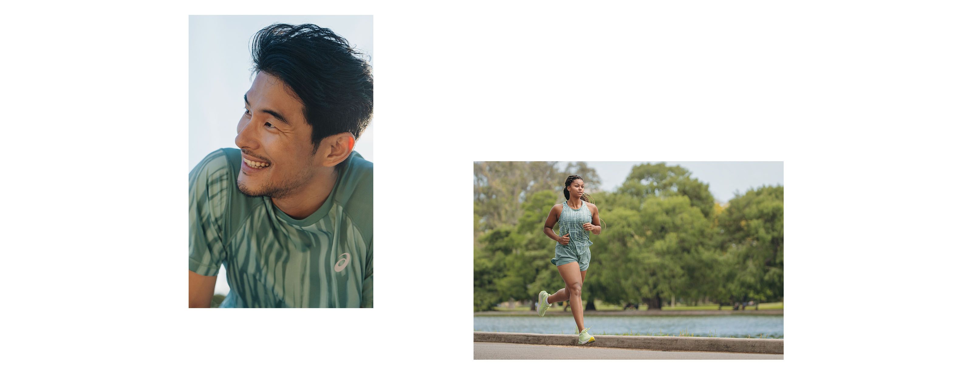 Collage of a male and female runner wearing the Gel-Kayano™ 31