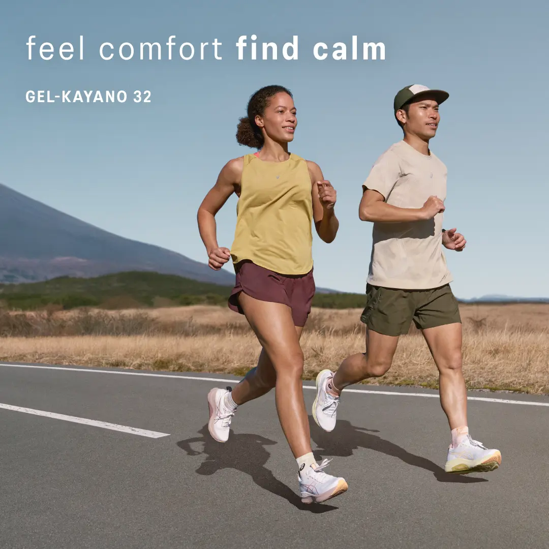 GEL-KAYANO 32 feel comfort find calm HERO BANNER