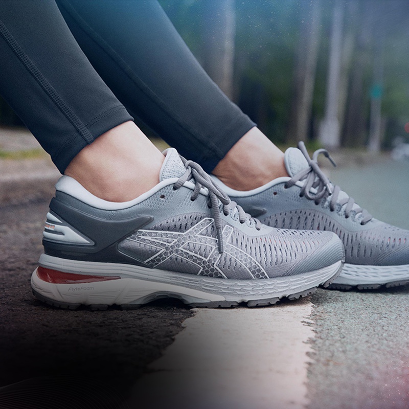 Women's grey running shoes