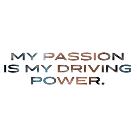 Claire Portrait and Quote GIF "my passion is my driving power"
