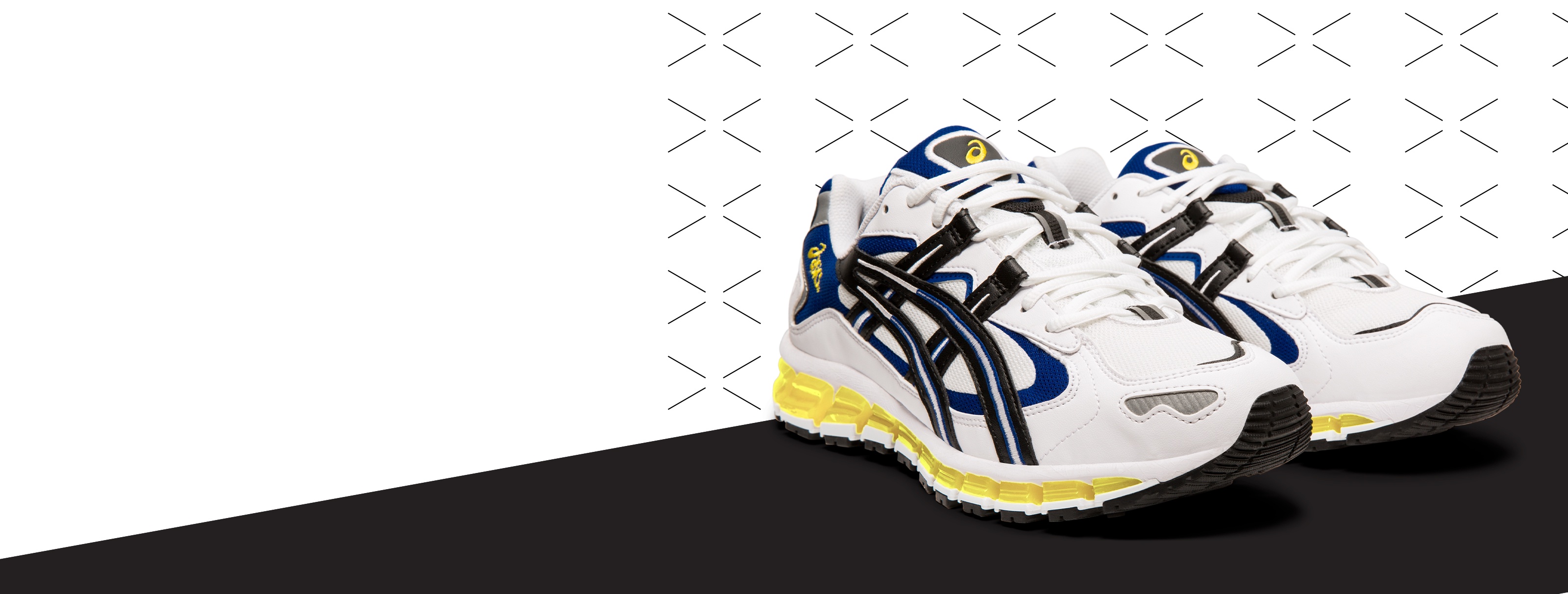 White, Yellow, and White Gel-Kayano 5 360 Shoes