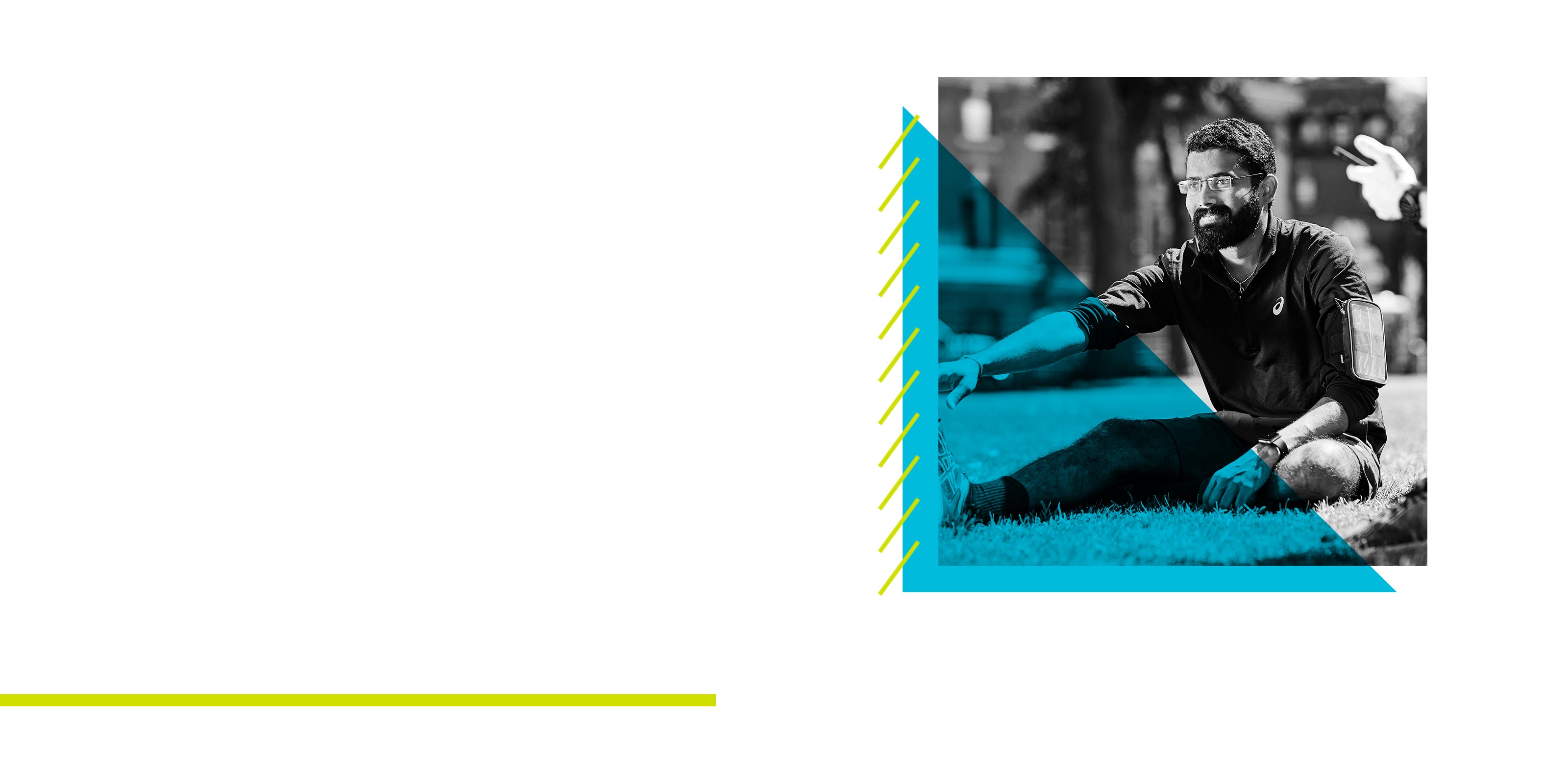 Man sitting down and stretching