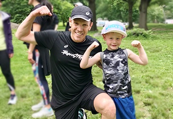 Dr. Jordan Metzl working out with a child