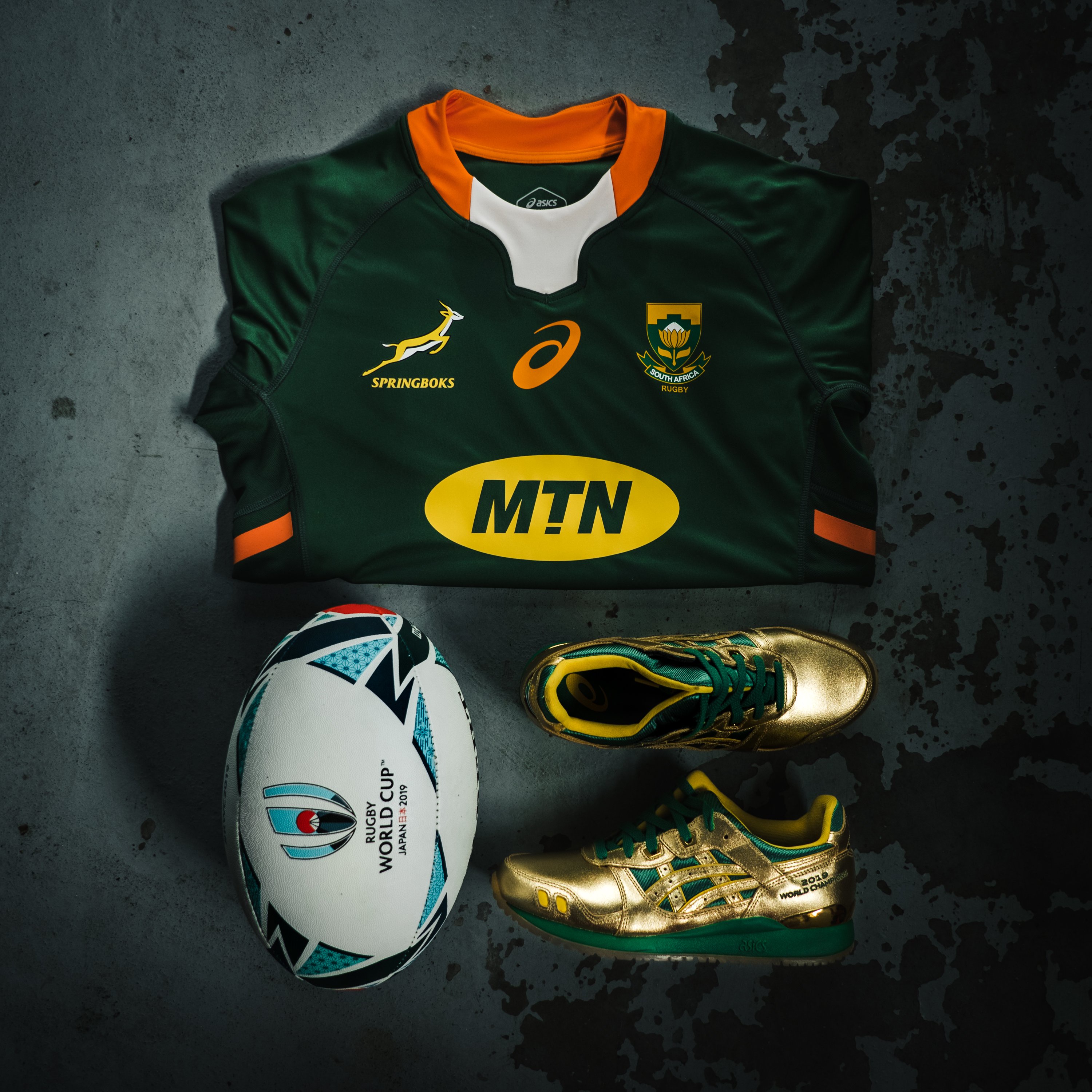 South Africa 2019 Rugby World Cup Asics Jerseys - FOOTBALL FASHION