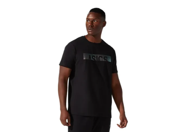 FOIL PRINT CROPPED ASICS SS TOP