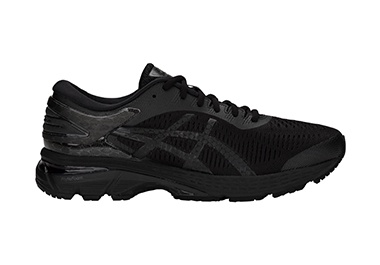 Men’s black running shoe.