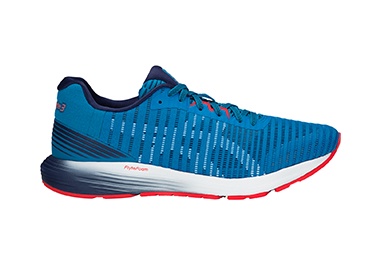 Men’s blue running shoe.
