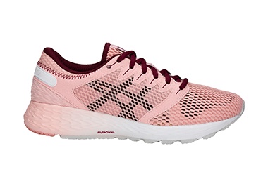 
Women’s pink running shoe.
