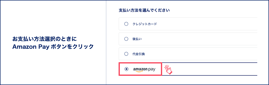 お支払い方法選択のときにAmazon Pay ボタンをクリック