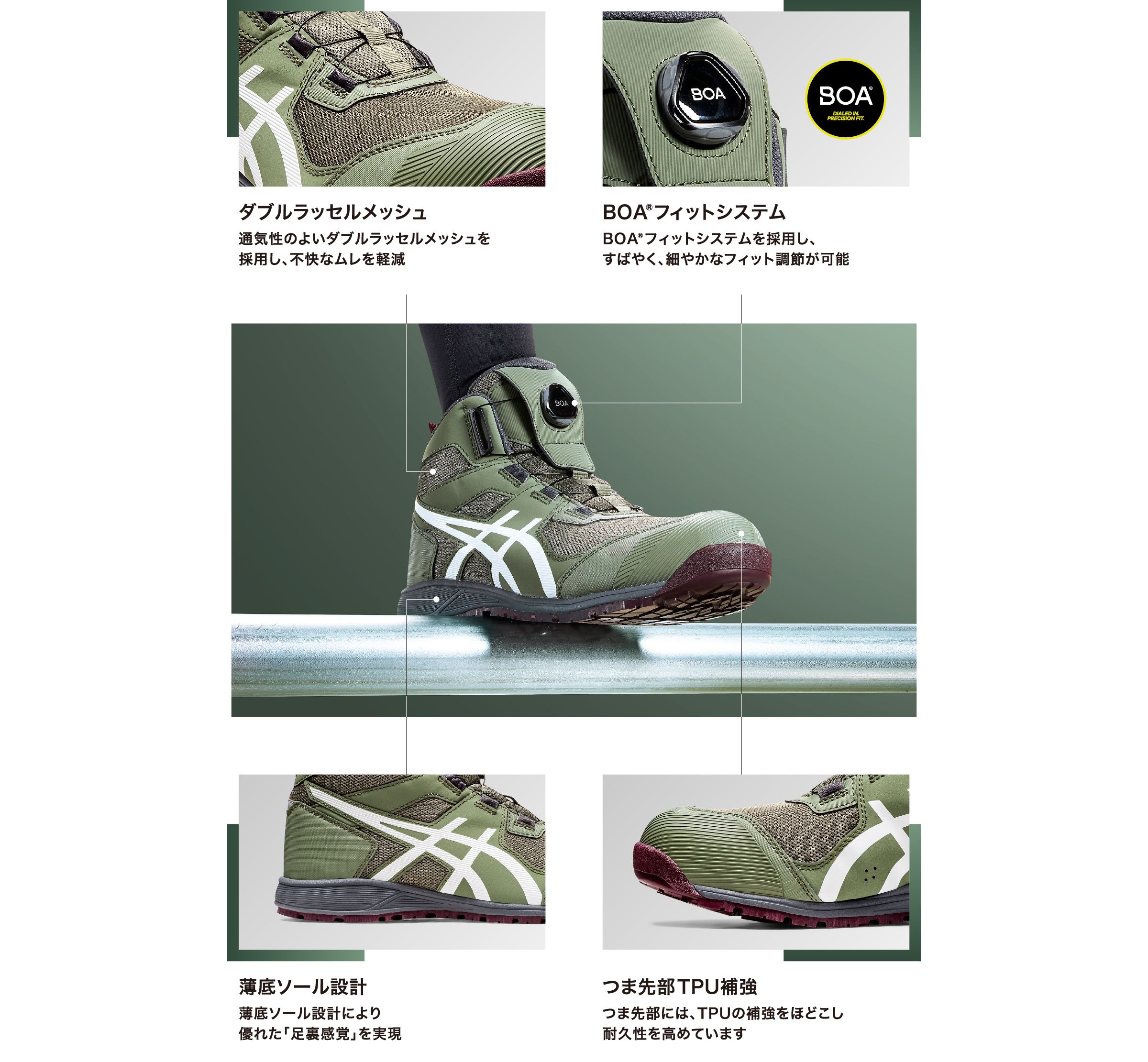 WINJOB®CP214 TS BOA｜安全靴 ワークシューズ｜ASICS