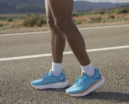 Nimbus Shoe Shot on Tarmac