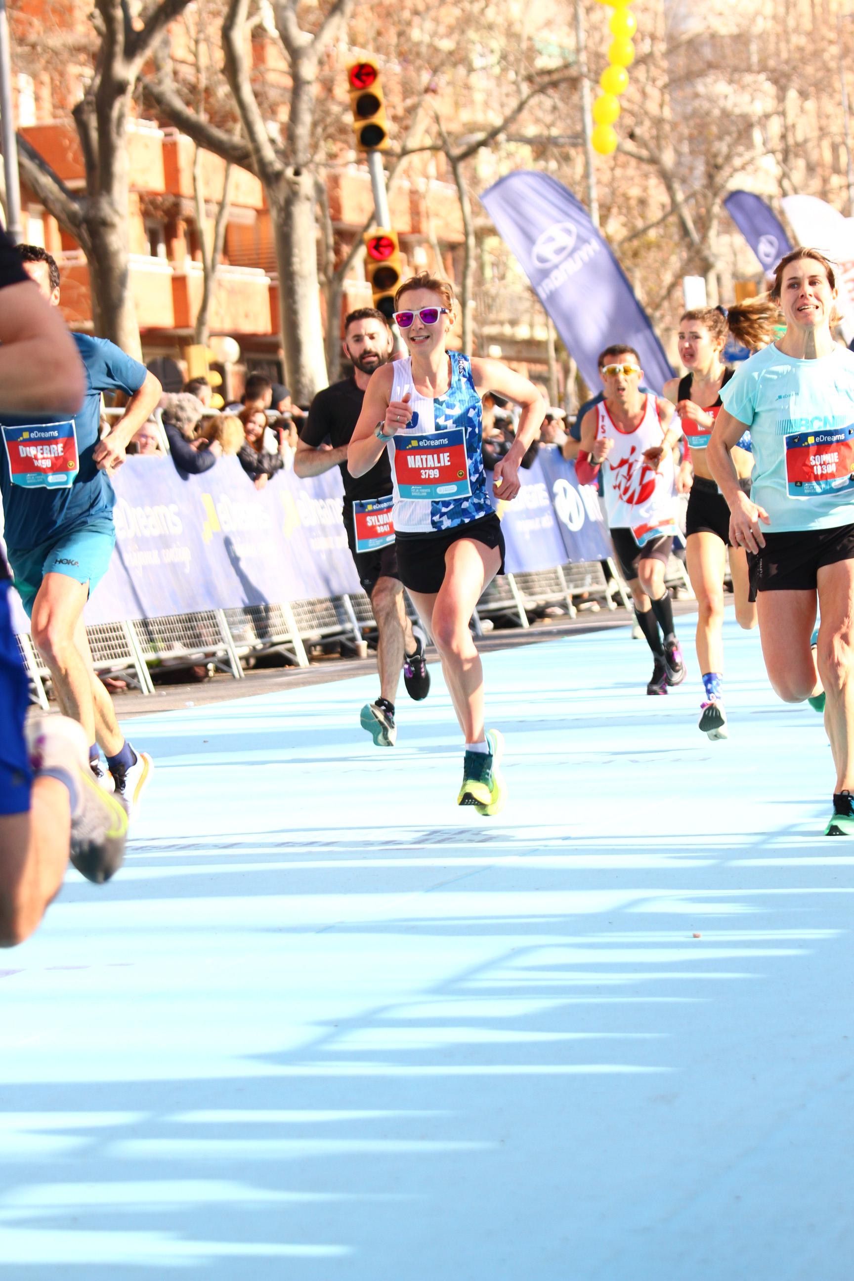 racing in metaspeed sky plus at Barcelona half marathon