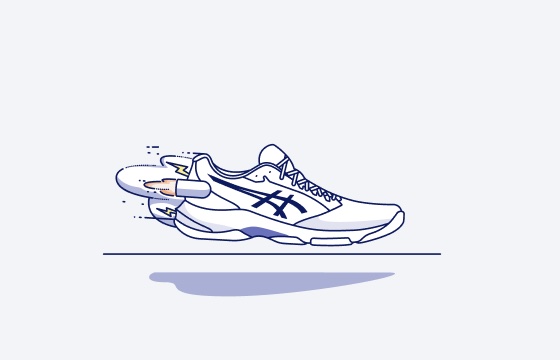 Asics shop shoes drawing