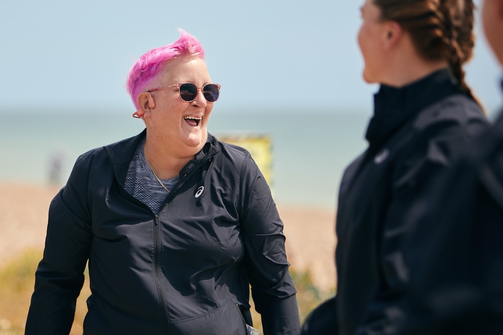 Picture of woman on the beach running
